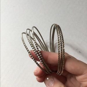 Silver Bangle Bracelet Set